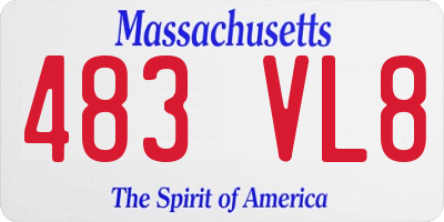 MA license plate 483VL8