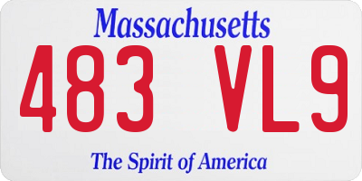 MA license plate 483VL9