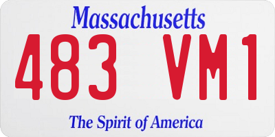 MA license plate 483VM1