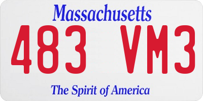 MA license plate 483VM3