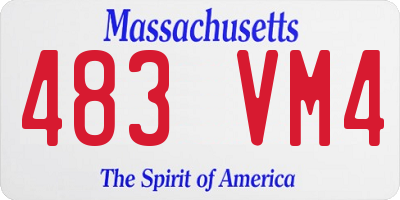 MA license plate 483VM4