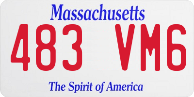 MA license plate 483VM6