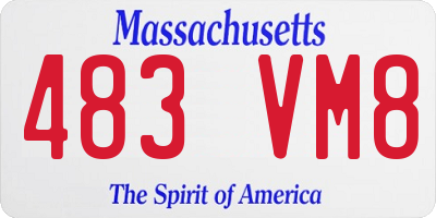 MA license plate 483VM8