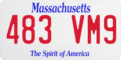 MA license plate 483VM9