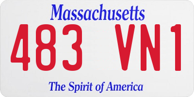 MA license plate 483VN1