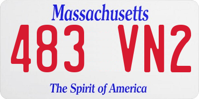 MA license plate 483VN2