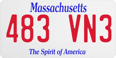 MA license plate 483VN3