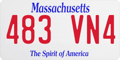 MA license plate 483VN4