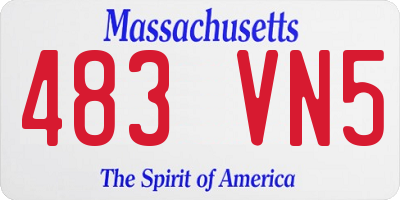 MA license plate 483VN5