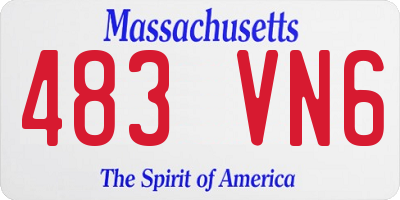 MA license plate 483VN6