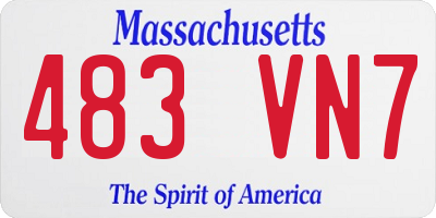 MA license plate 483VN7