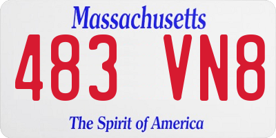 MA license plate 483VN8