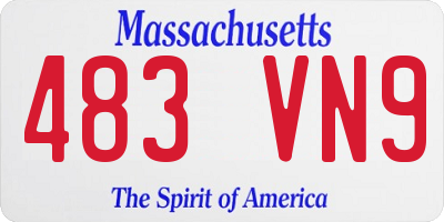 MA license plate 483VN9