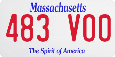 MA license plate 483VO0