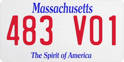 MA license plate 483VO1