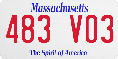 MA license plate 483VO3