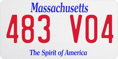 MA license plate 483VO4
