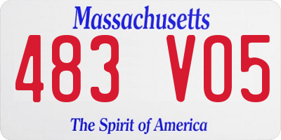 MA license plate 483VO5