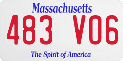MA license plate 483VO6