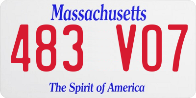MA license plate 483VO7