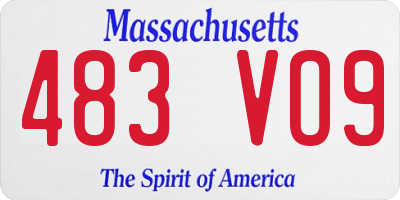 MA license plate 483VO9