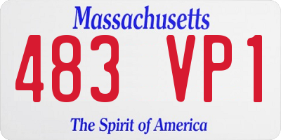 MA license plate 483VP1