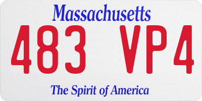 MA license plate 483VP4