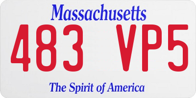 MA license plate 483VP5