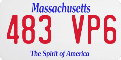 MA license plate 483VP6