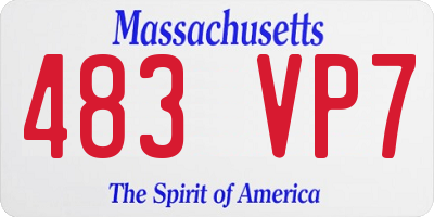 MA license plate 483VP7