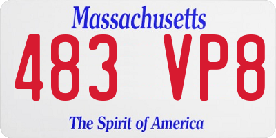 MA license plate 483VP8