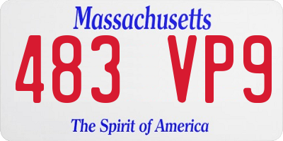 MA license plate 483VP9