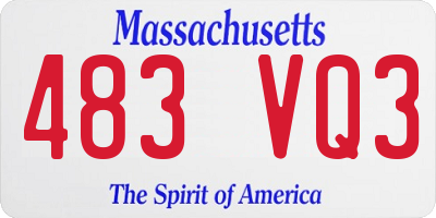 MA license plate 483VQ3
