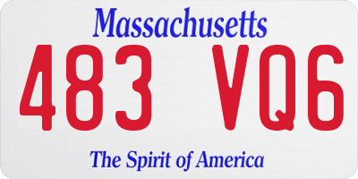 MA license plate 483VQ6
