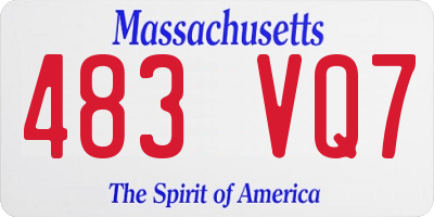 MA license plate 483VQ7