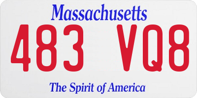 MA license plate 483VQ8