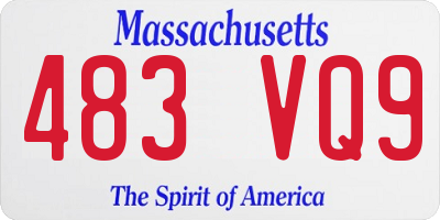 MA license plate 483VQ9