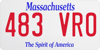 MA license plate 483VR0