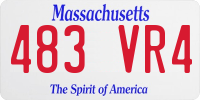 MA license plate 483VR4