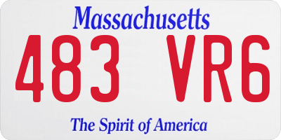 MA license plate 483VR6