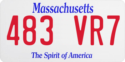 MA license plate 483VR7