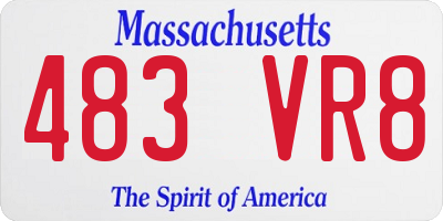 MA license plate 483VR8