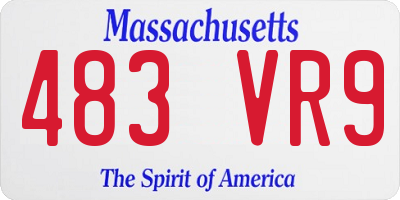 MA license plate 483VR9
