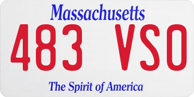 MA license plate 483VS0
