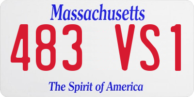 MA license plate 483VS1