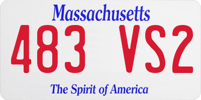MA license plate 483VS2