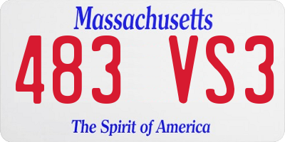 MA license plate 483VS3