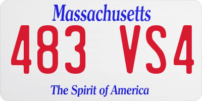 MA license plate 483VS4
