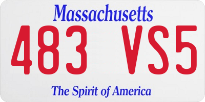 MA license plate 483VS5