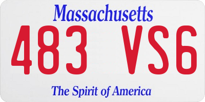 MA license plate 483VS6